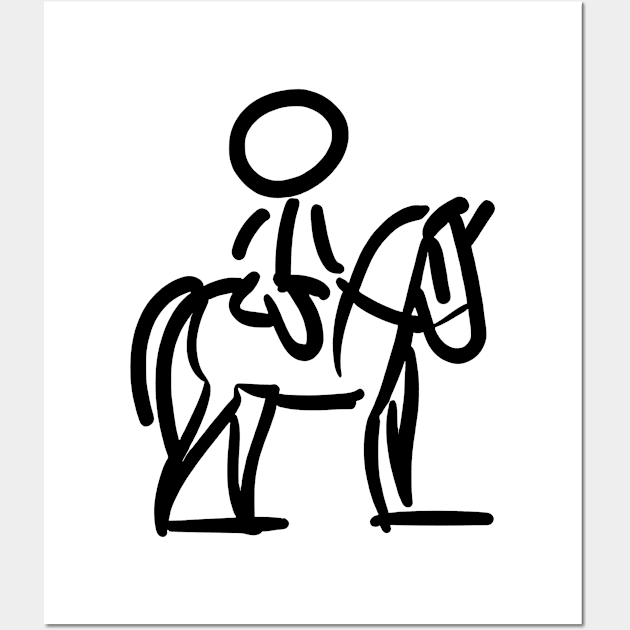 Horsewoman on Horse Minimalist style Wall Art by HBfunshirts